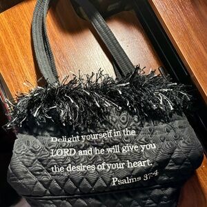 Psalm 37:4 Black Purse